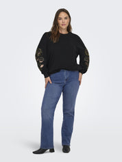 Sweatshirt TERESA aus Baumwollmix - Black - Schwarz