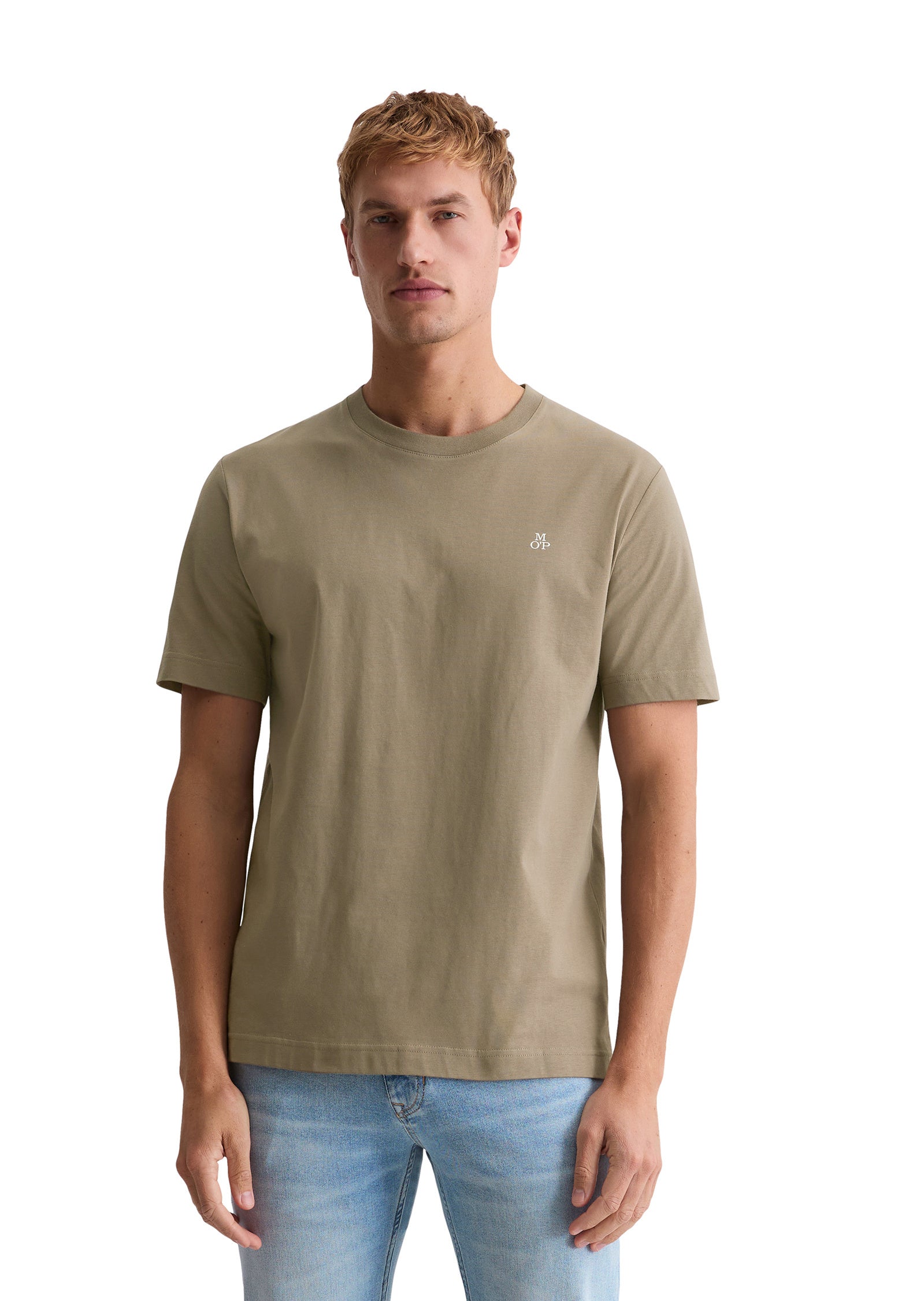 T-Shirt aus Baumwolle - 729-pavestone - Khaki