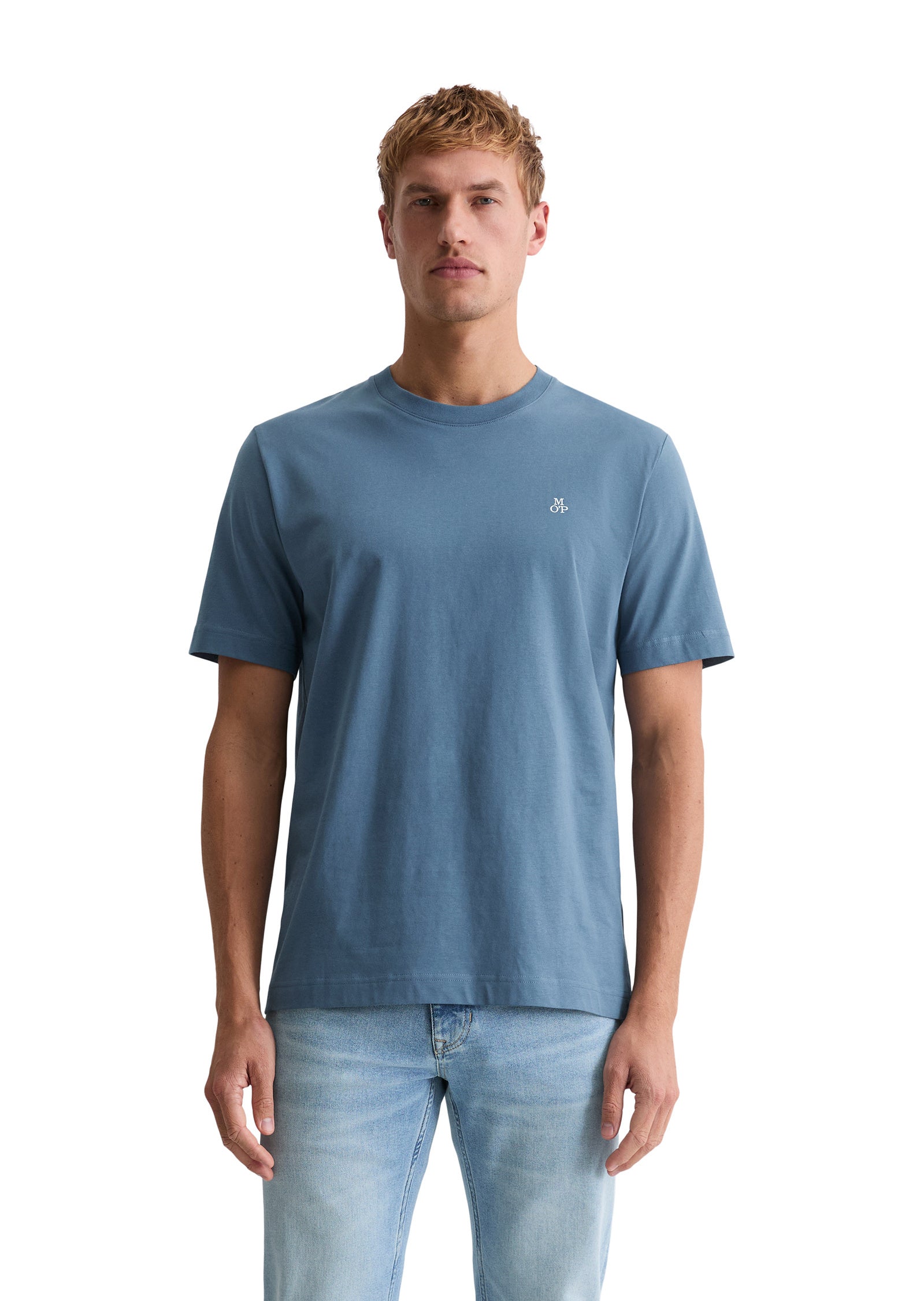 T-Shirt aus Baumwolle - 870-storm - Blau