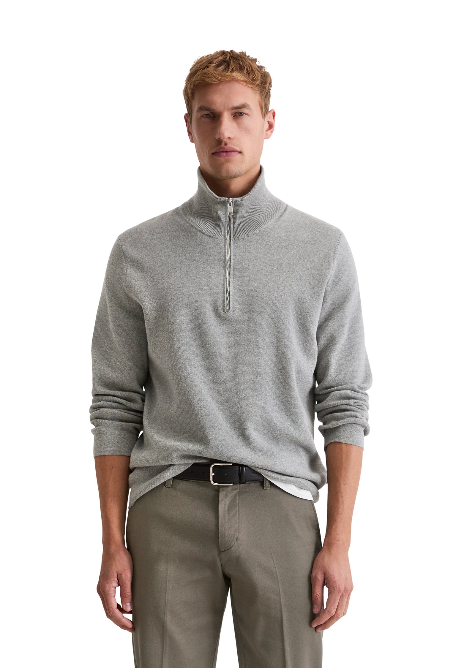 Strickpullover aus Baumwolle - 936-grey melange - Grau