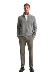 Strickjacke aus Baumwolle - 936-grey melange - Grau