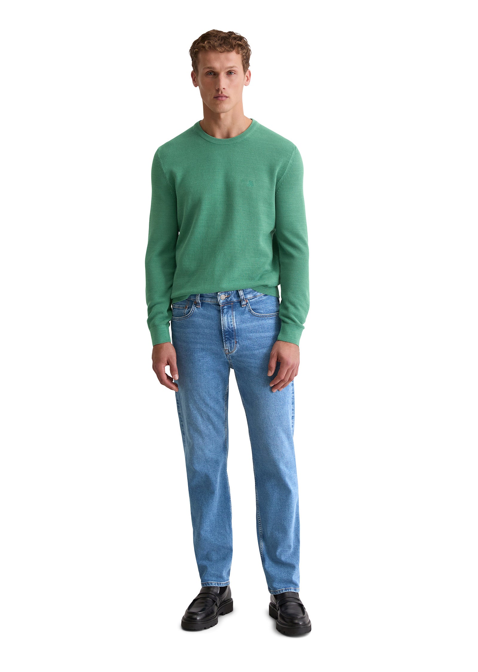 Strickpullover aus Baumwolle - 410-botanical green - Grün