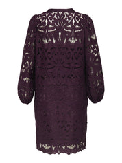 Spitzenkleid Midi mit V-Ausschnitt - Winetasting - Violett