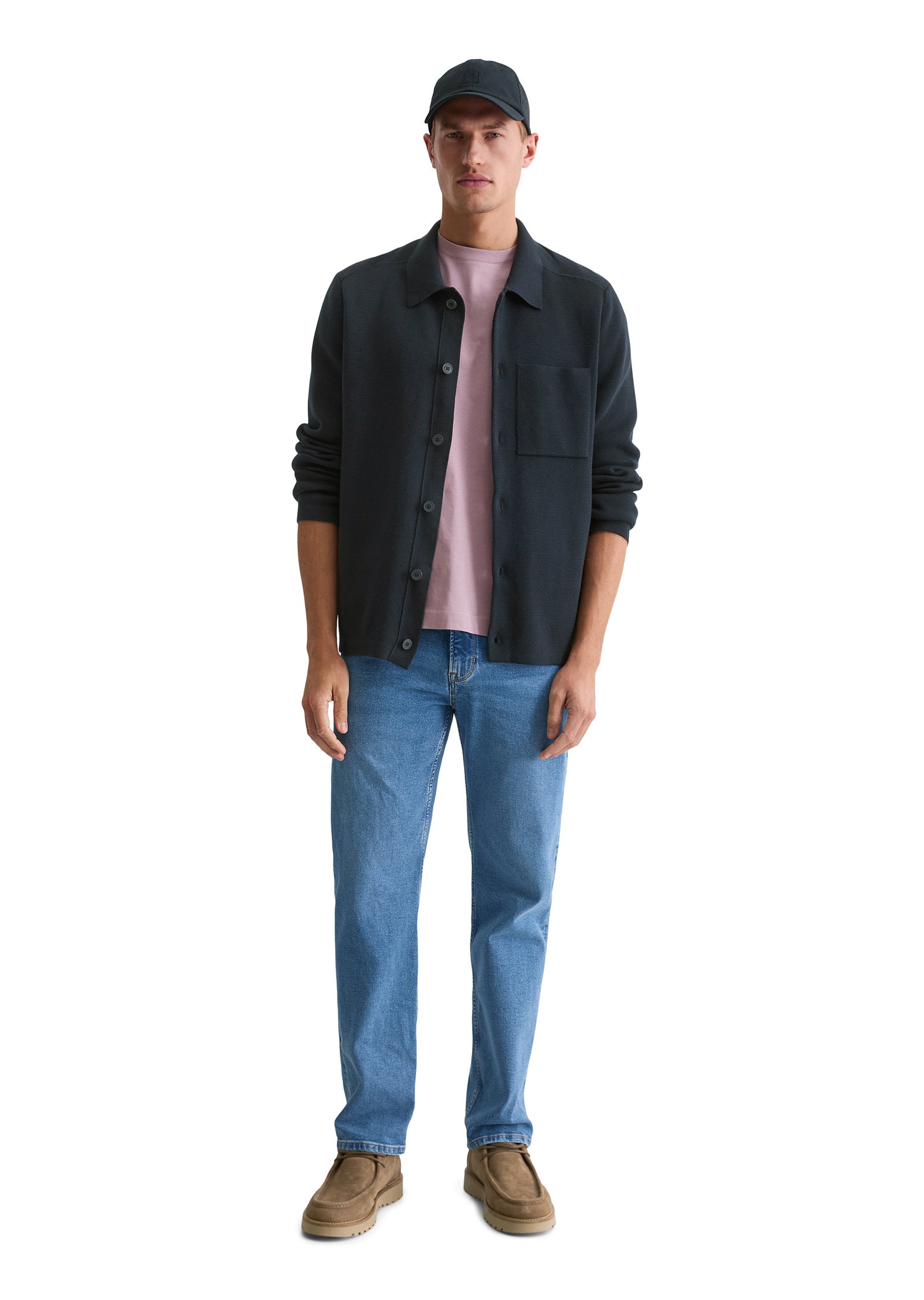 Strickjacke aus Baumwolle - 898-dark navy - Blau