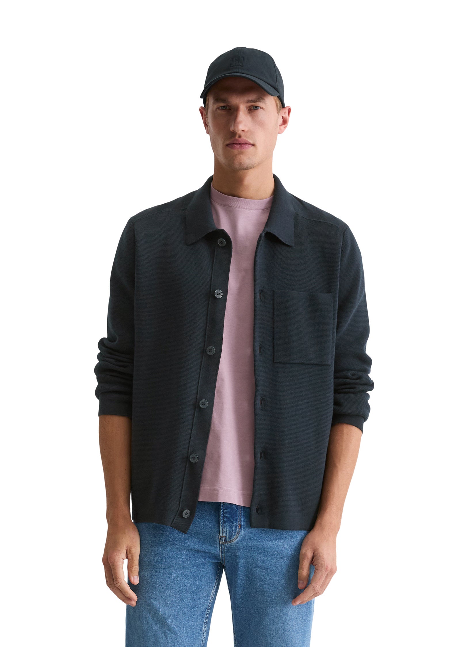 Strickjacke aus Baumwolle - 898-dark navy - Blau