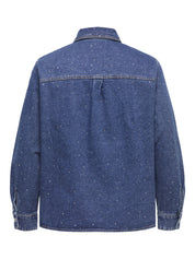 Jeansjacke mit Strasssteinen - Medium Blue Denim/RHINESTONES - Blau