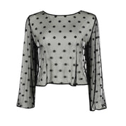Langarmshirt DAISY transparent - ZWA - Schwarz