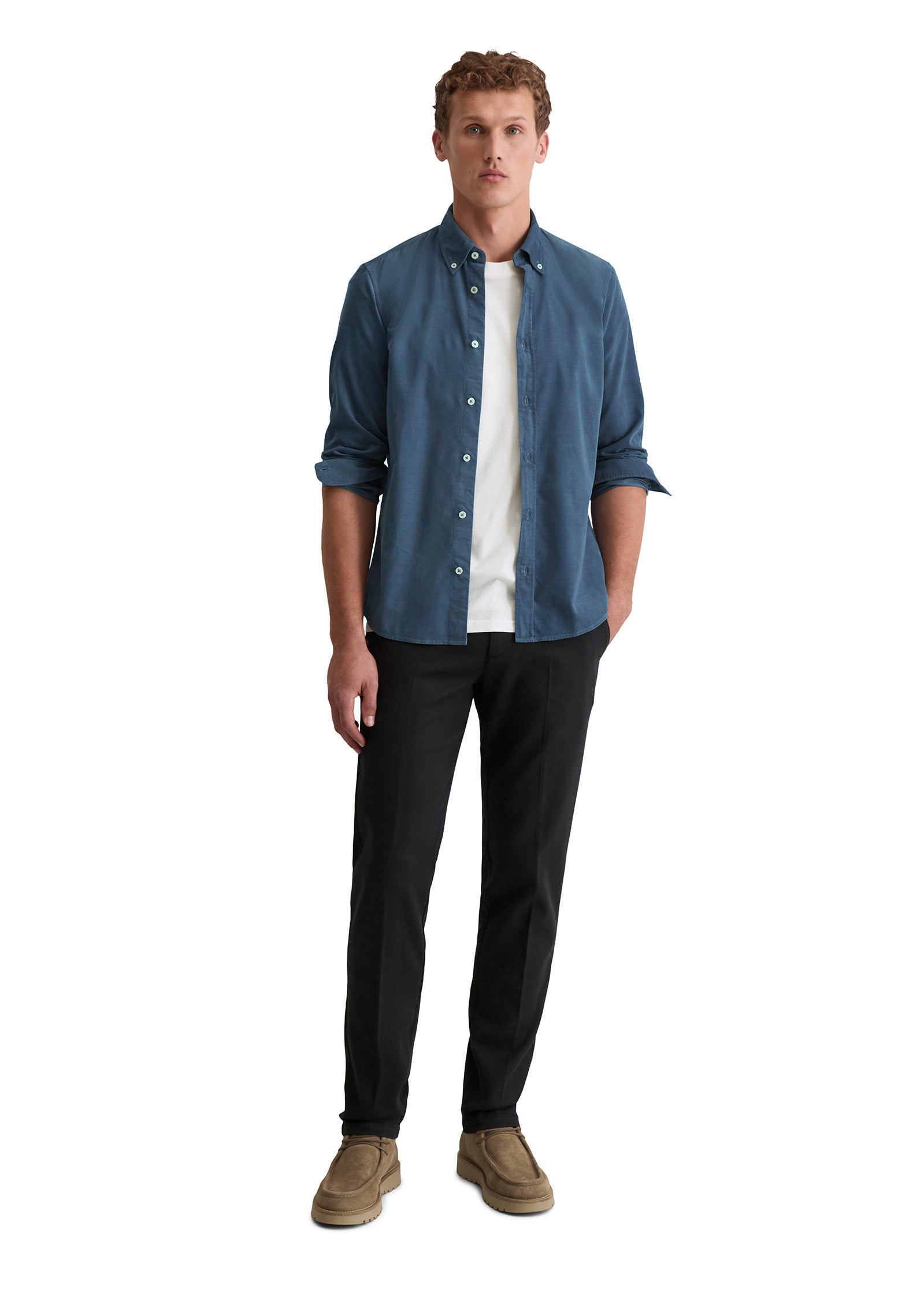 Freizeithemd Shaped Fit - 870-storm - Blau