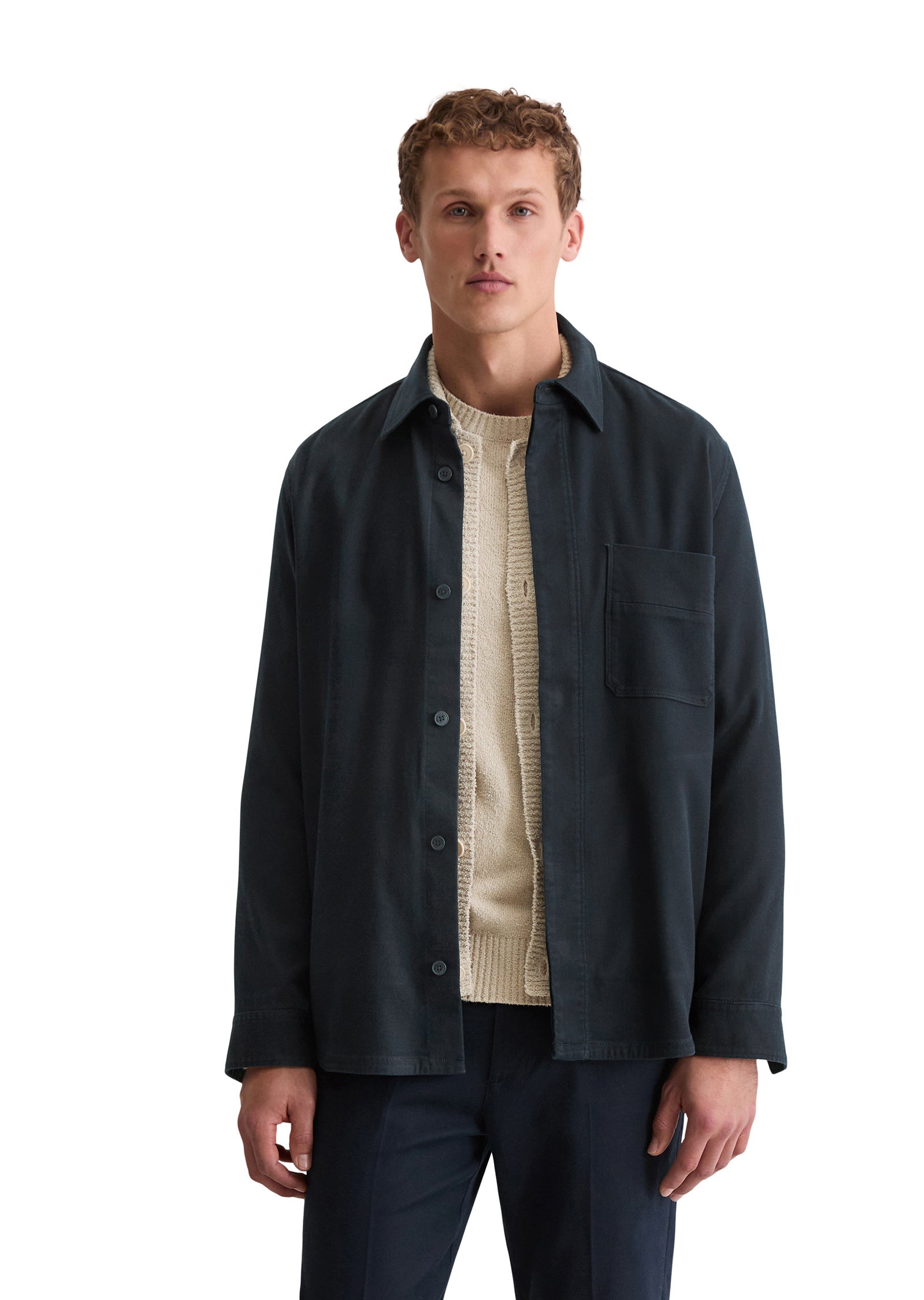 Overshirt aus Baumwolle - 898-dark navy - Blau