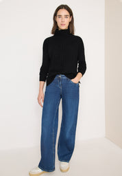 Strickpullover mit Rollkragen - 10001 Black - Schwarz