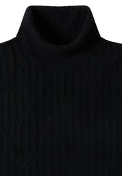 Strickpullover mit Rollkragen - 10001 Black - Schwarz