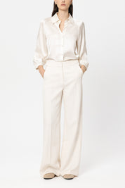 Bundfaltenhose Wide Leg - 105 - Creme