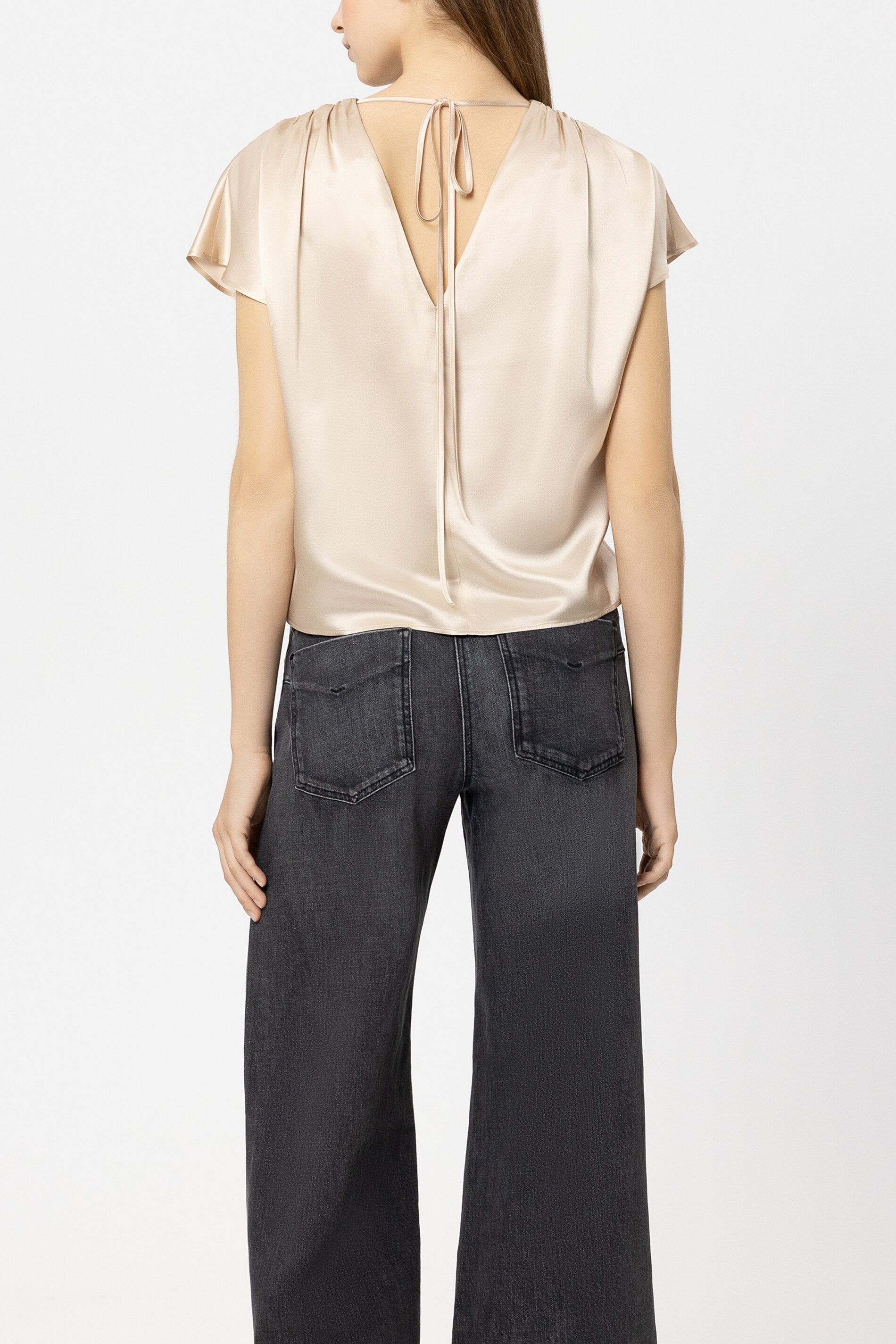 Schlupfbluse aus Seide - 725 - Braun