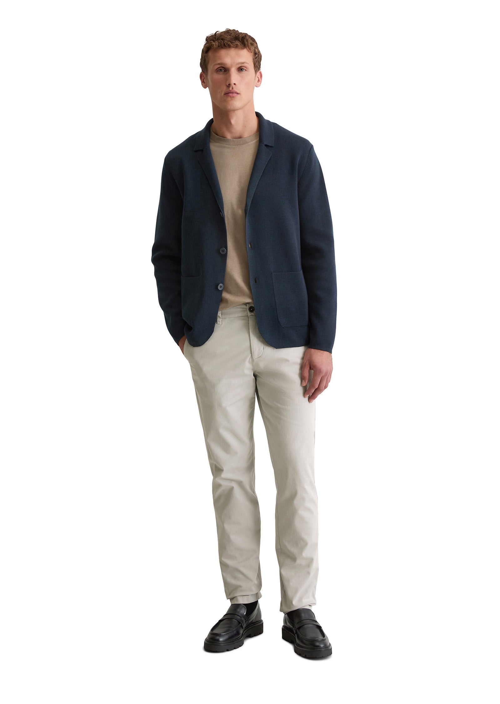 Stricksakko aus Baumwolle - 898-dark navy - Blau