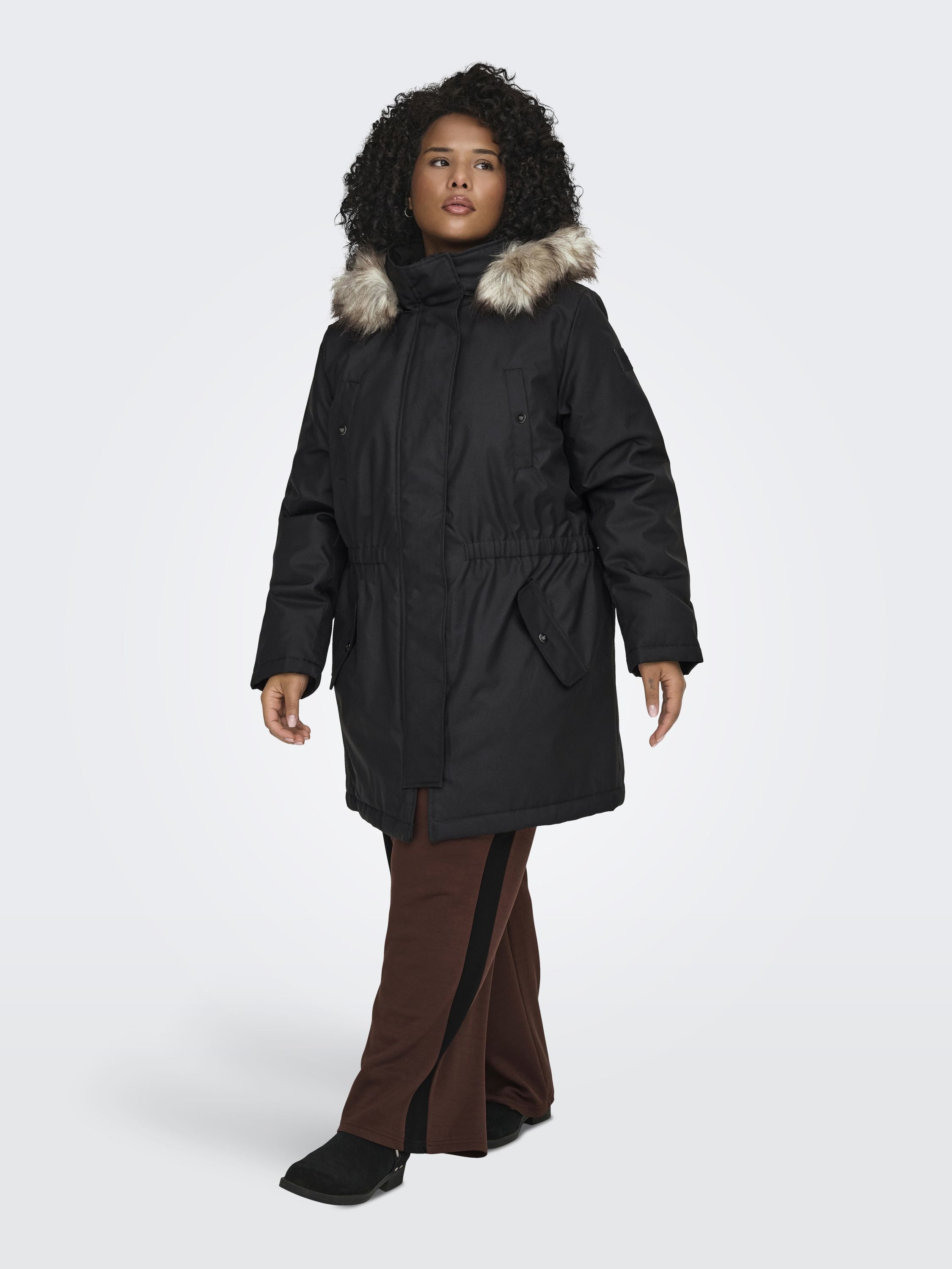 Parka Jacke - Black/NATURE FUR - Schwarz