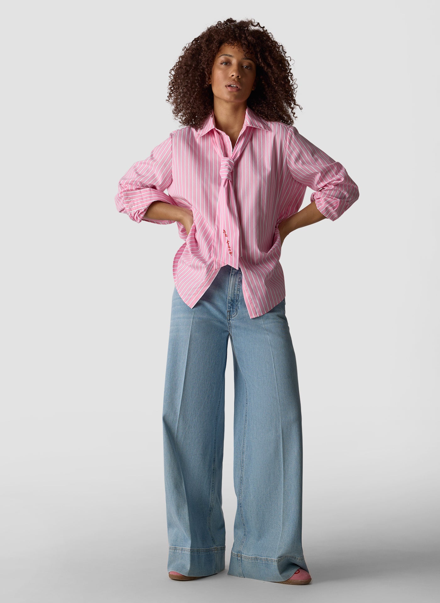 Bluse aus Baumwollmix - 6212-ROSA - Rosa