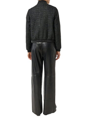 Blouson-Jacke mit dezentem Glitzergarn - 99P0-GREY/BLACK - Schwarz