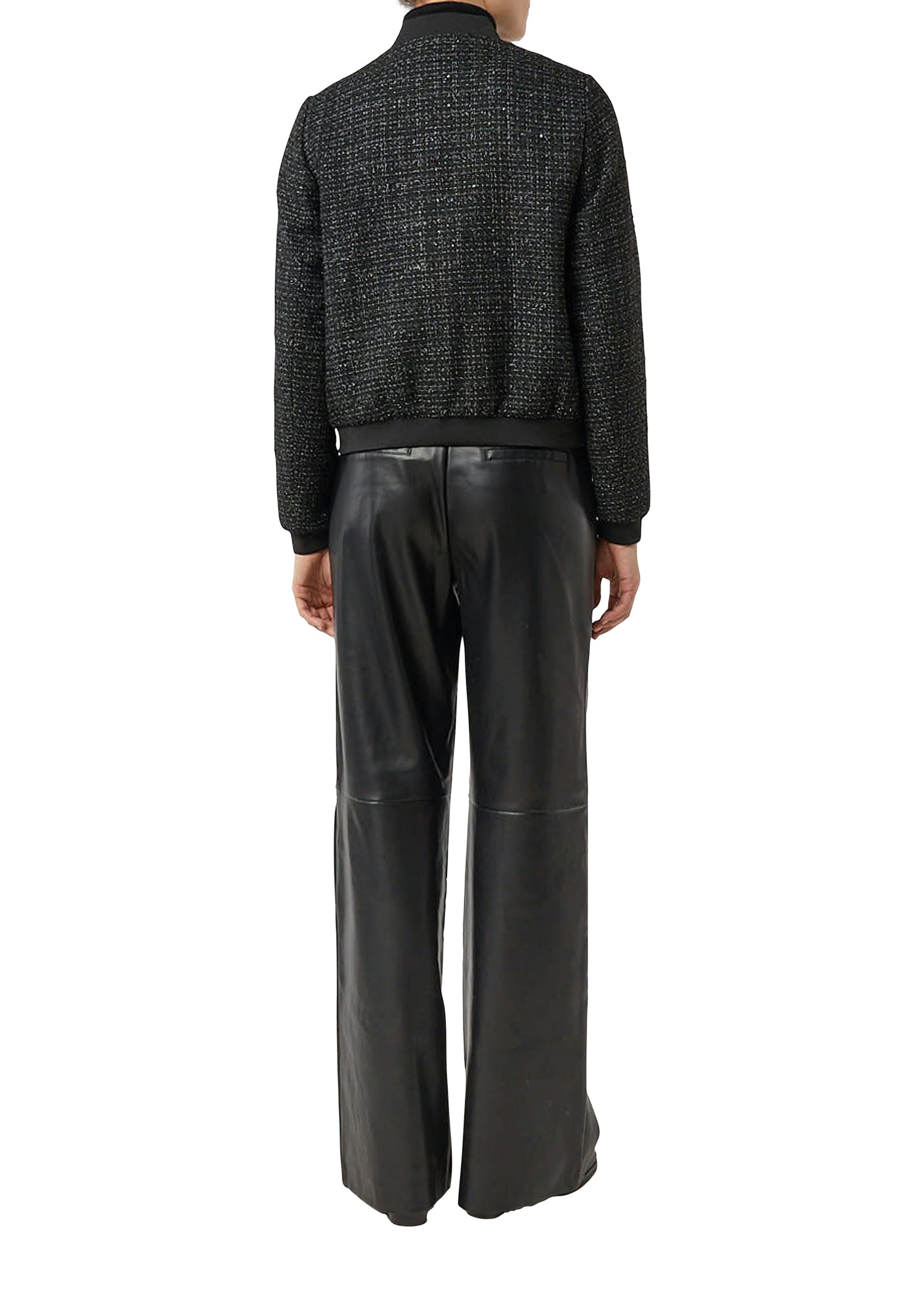 Blouson-Jacke mit dezentem Glitzergarn - 99P0-GREY/BLACK - Schwarz