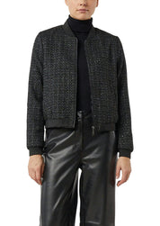 Blouson-Jacke mit dezentem Glitzergarn - 99P0-GREY/BLACK - Schwarz