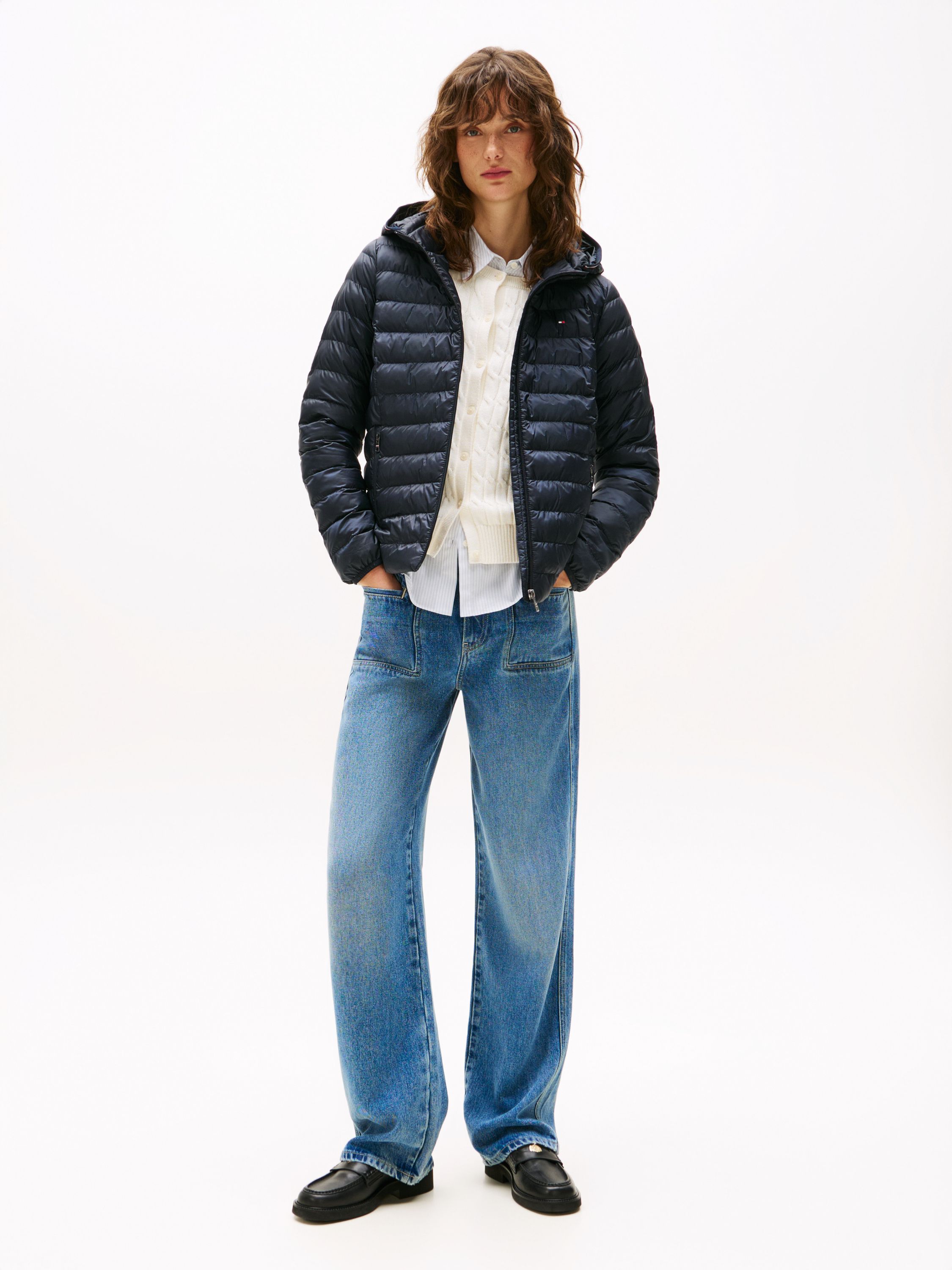 Steppjacke mit Kapuze - DW5-BLUE - Blau