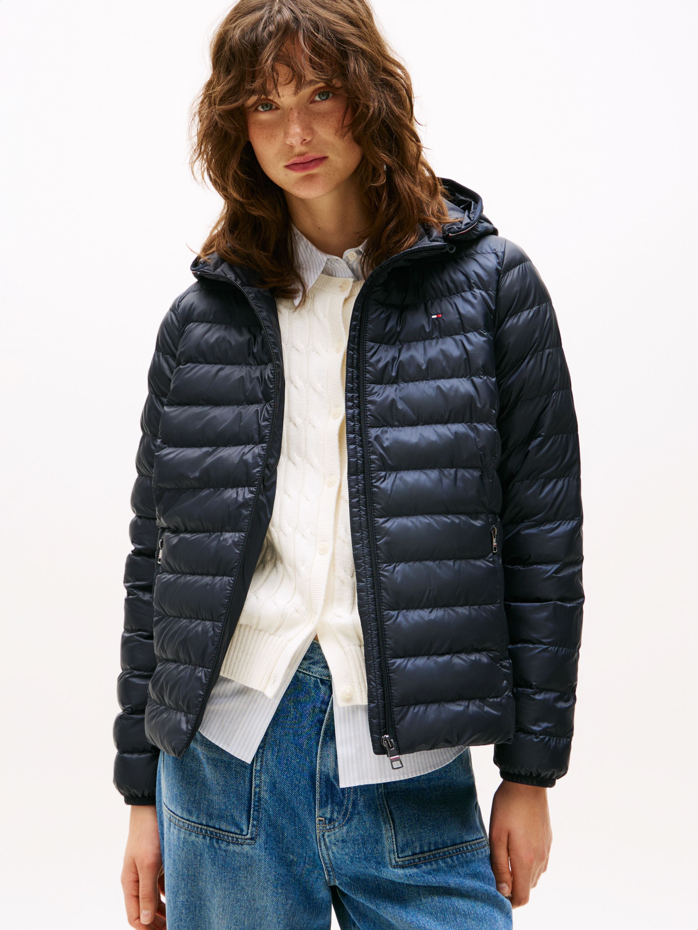 Steppjacke mit Kapuze - DW5-BLUE - Blau