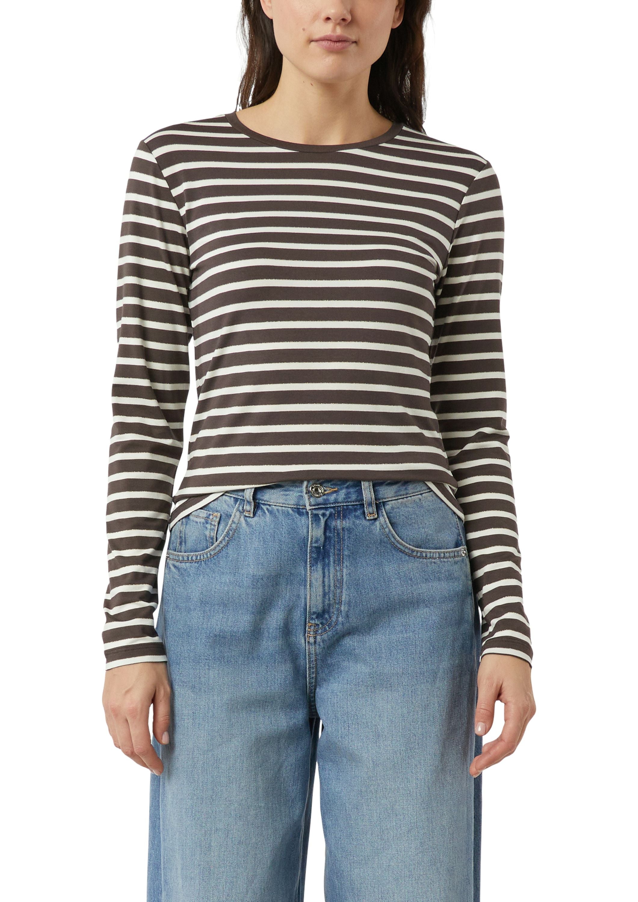 Langarmshirt gestreift - 89G0-BROWN - Braun