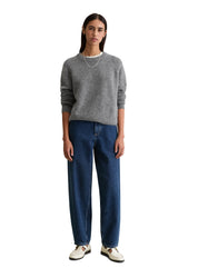 Strickpullover aus Wollmix - 0773-Asphalt Melange - Grau