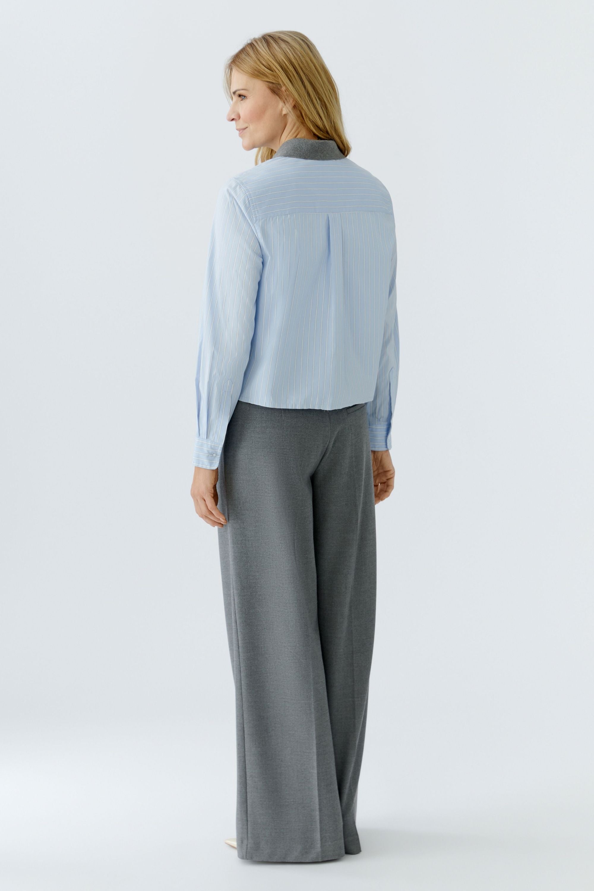 Bluse gestreift - 0521-lt blue white - Blau