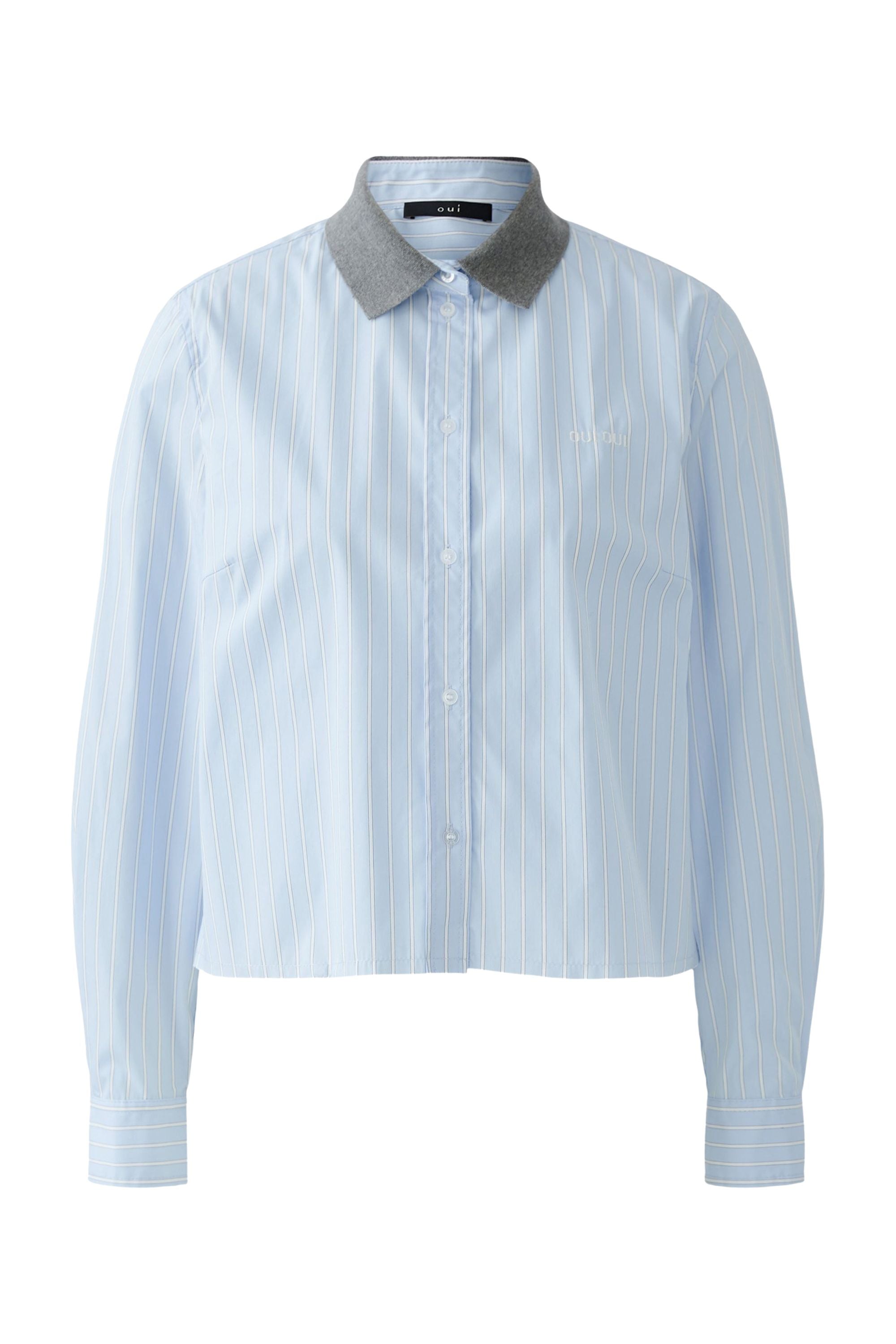 Bluse gestreift - 0521-lt blue white - Blau