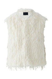 Weste in Federoptik - 1018-gardenia - Creme