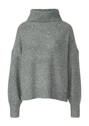 Strickpullover mit Rollkragen - 9730-GREY/BLACK - Grau