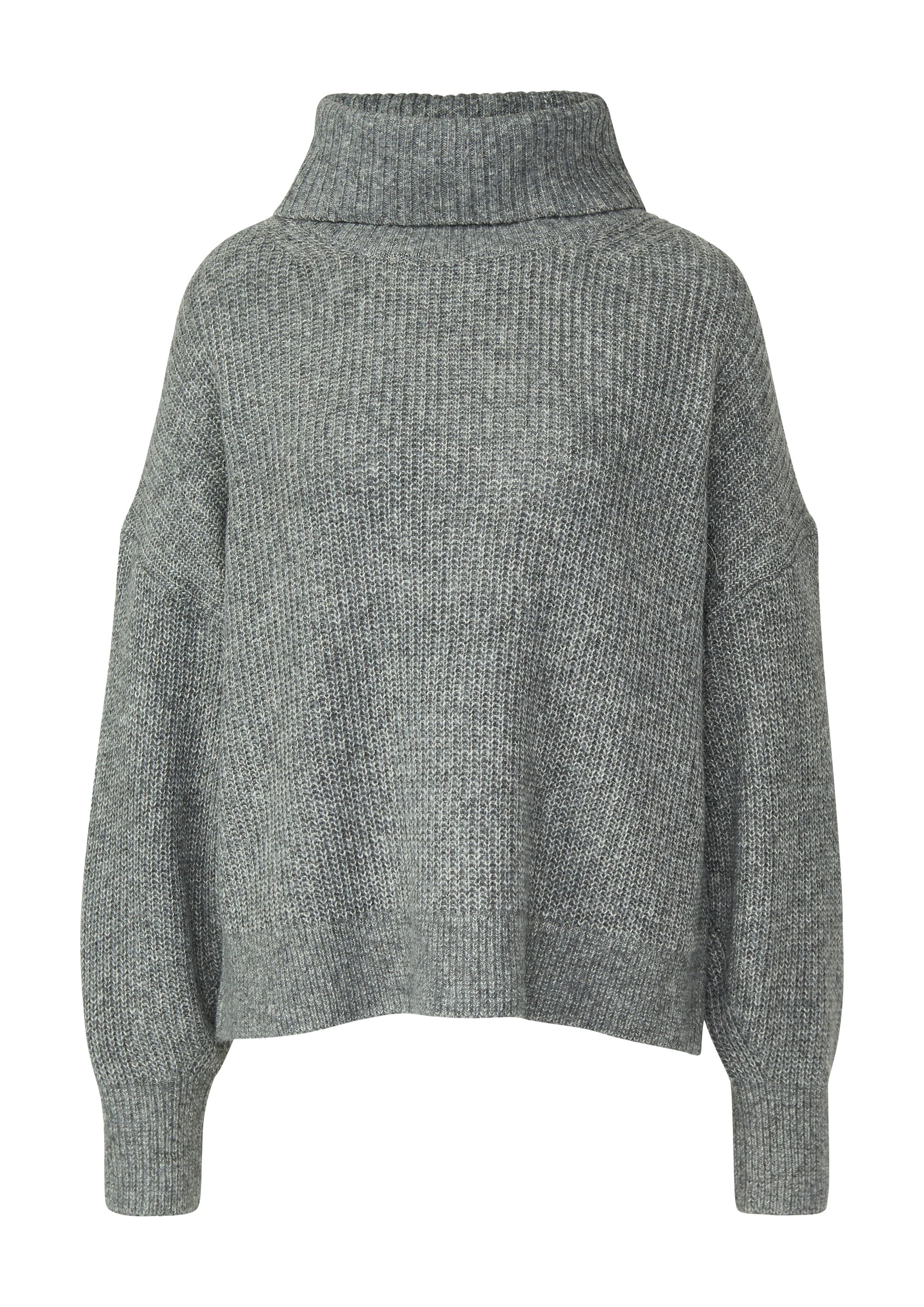 Strickpullover mit Rollkragen - 9730-GREY/BLACK - Grau