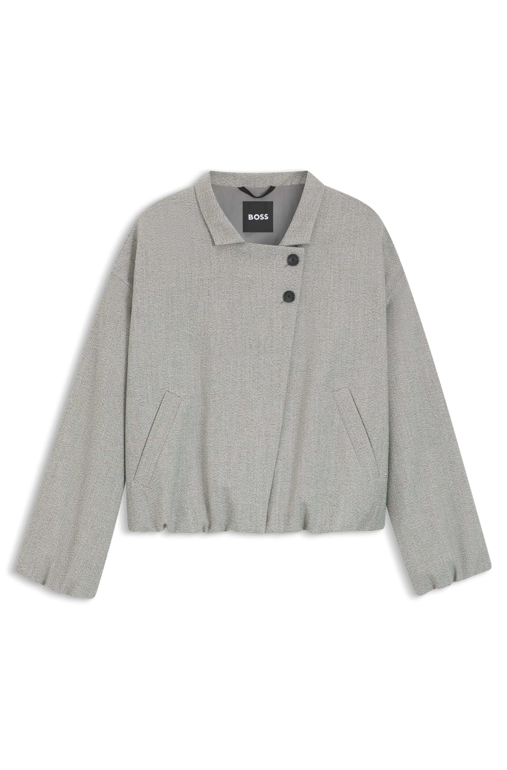 Blazerjacke JAVATA mit aufliegendem Kragen - 047-Silver - Grau