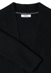 Strick-Cardigan-aus Baumwollmix - 10001 Black - Schwarz