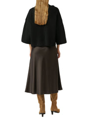 Satinrock Midi - 8940-BROWN - Braun