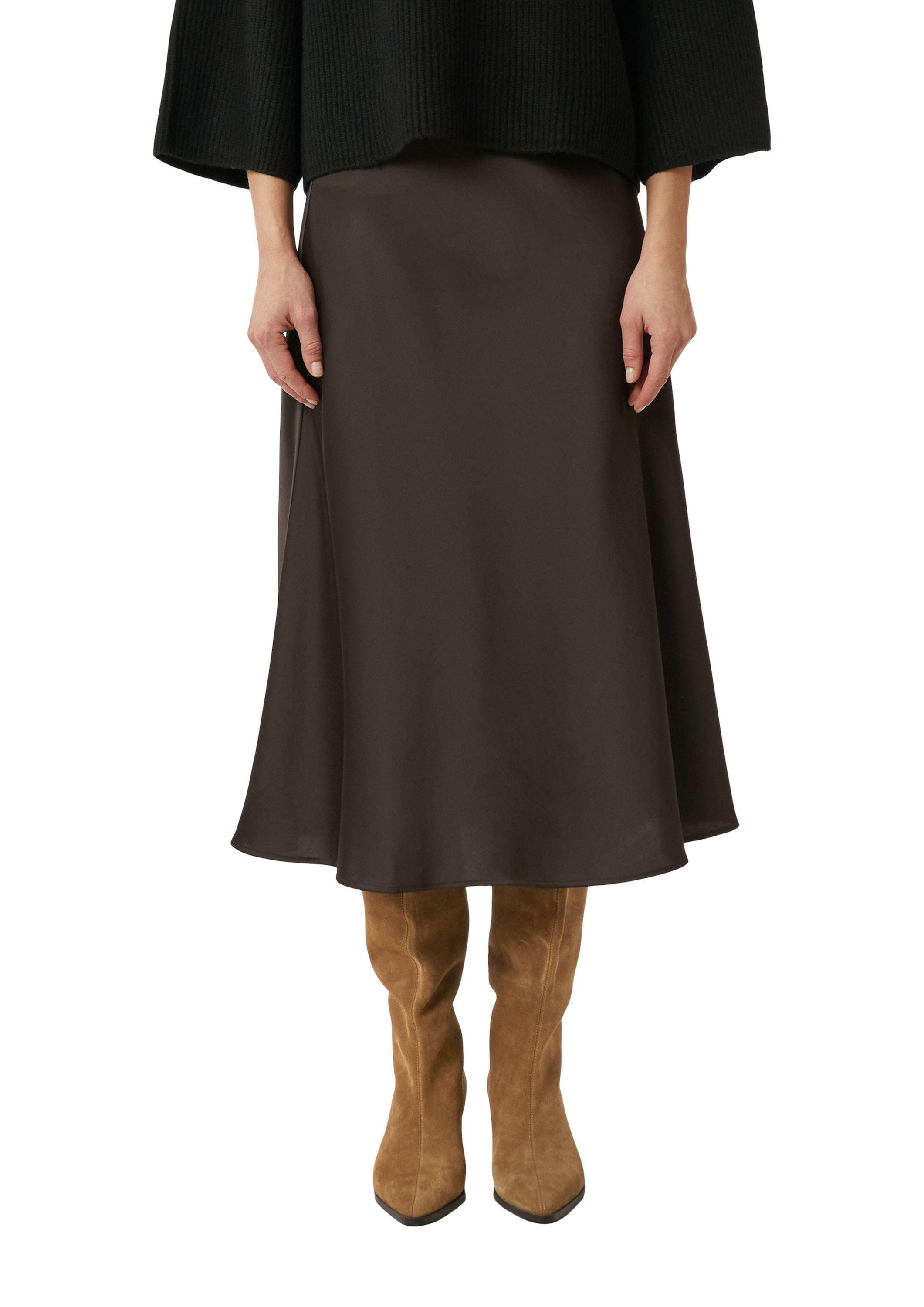 Satinrock Midi - 8940-BROWN - Braun