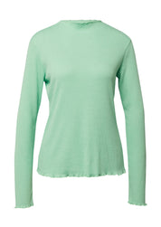 Langarmshirt mit gewelltem Saum in Slim Fit - 7269-GREEN - Grün