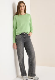 Strickpullover aus Baumwolle - 17373 bamboo green - Grün