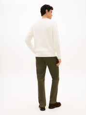 Feinstrickpullover mit Musterung - Z00-YELLOW - Creme