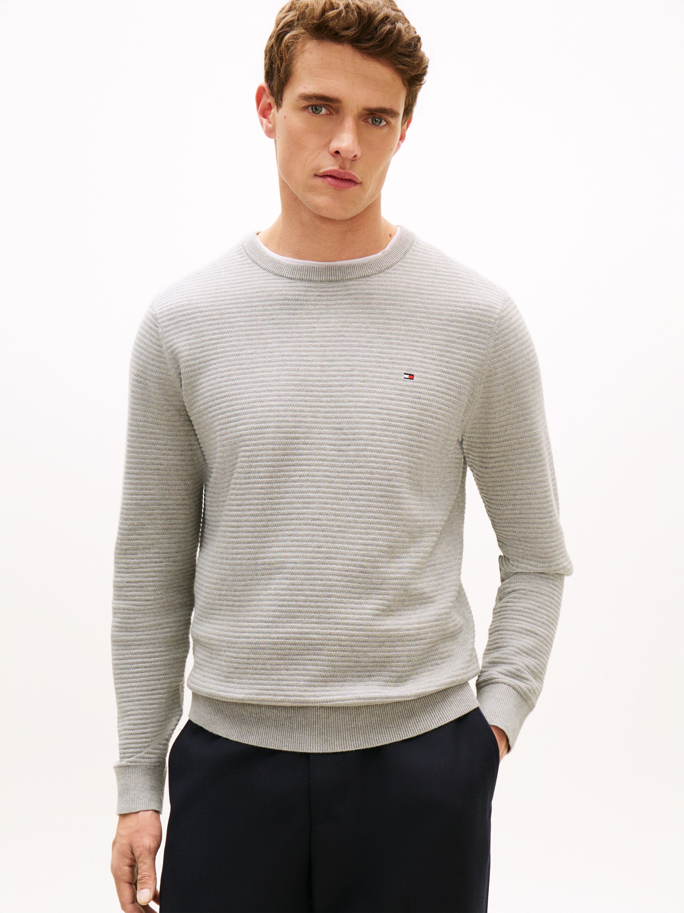 Strickpullover aus Bio-Baumwolle - P01-GREY - Grau