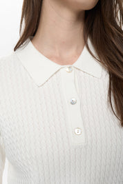 Strick-Poloshirt NUALETTE - 9001 - Weiß