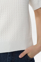 Strick-Poloshirt NUALETTE - 9001 - Weiß