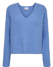 Strickpullover aus Baumwollmix - 3154 - Blau