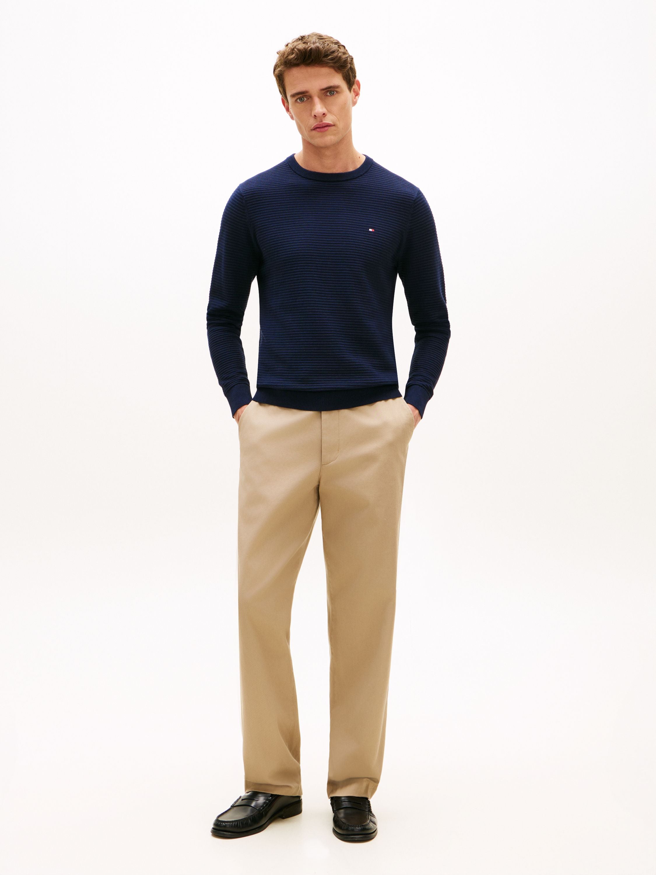 Strickpullover aus Bio-Baumwolle - C1G-BLUE - Blau