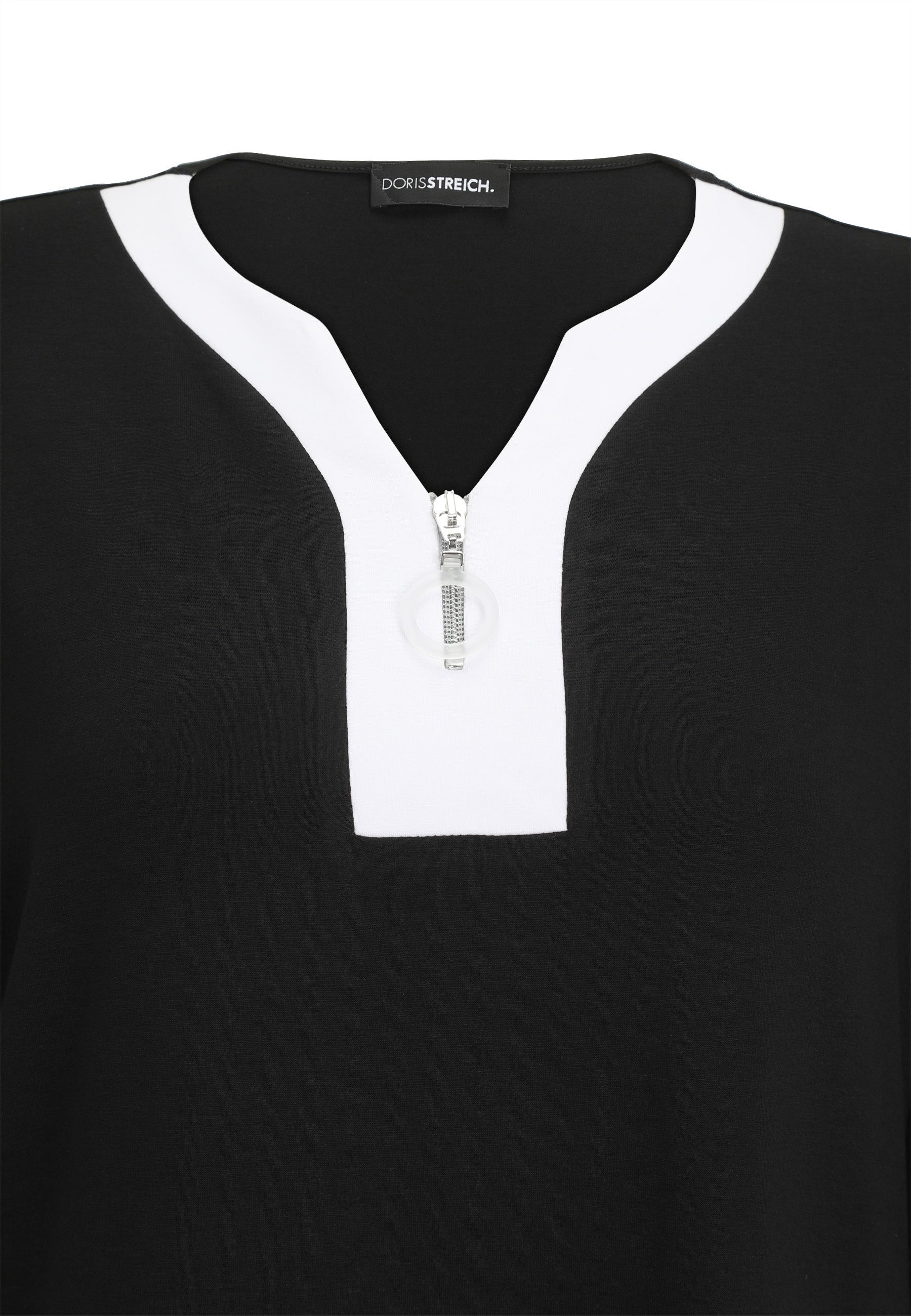 T-Shirt aus Viskose - 91-Schwarz/WeiSS - Schwarz