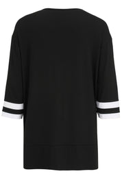 T-Shirt aus Viskose - 91-Schwarz/WeiSS - Schwarz