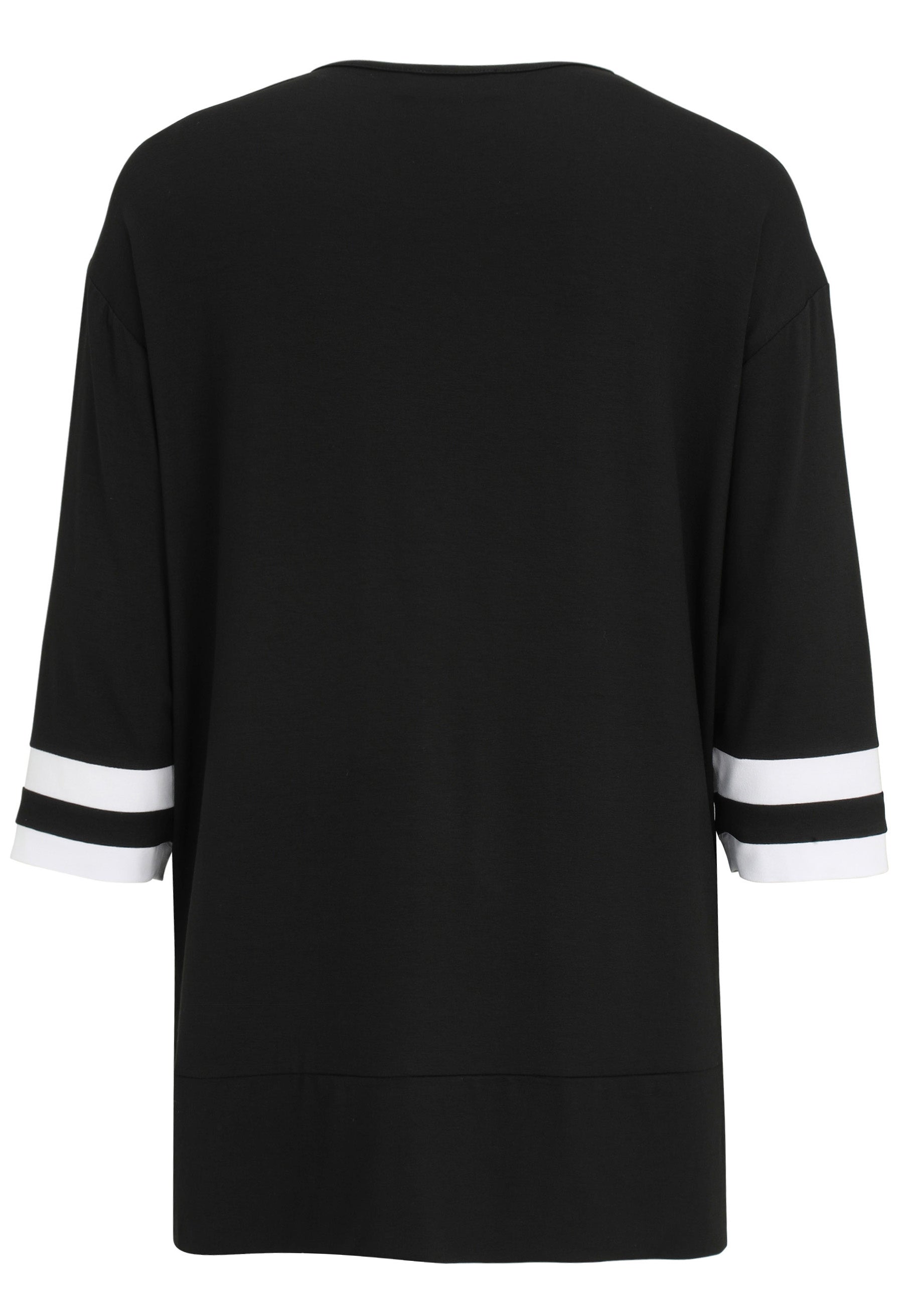 T-Shirt aus Viskose - 91-Schwarz/WeiSS - Schwarz