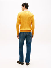 Feinstrickpullover mit Musterung - Z05-YELLOW - Gelb