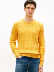 Feinstrickpullover mit Musterung - Z05-YELLOW - Gelb