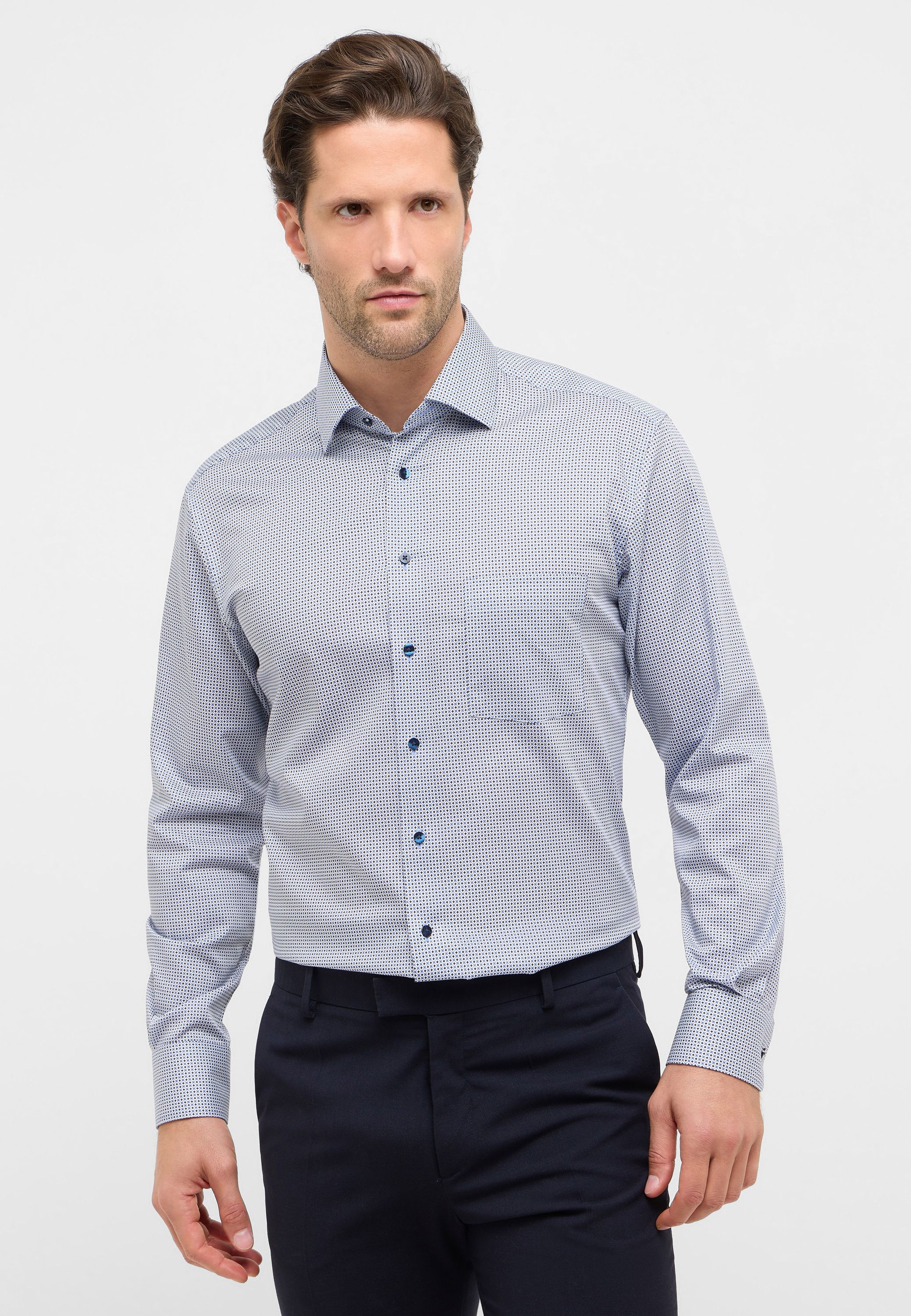 Hemd Modern Fit - 12-mittelblau - Blau